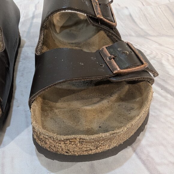 Birkenstock Milano Dark Brown Leather Sandals Size 43 Regular - Picture 2 of 10